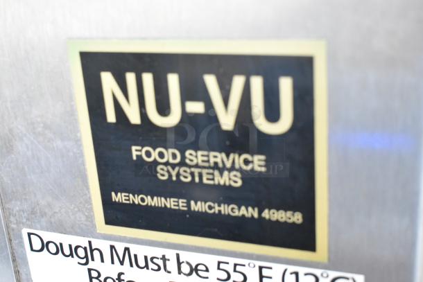 Nu Vu SUB-123 stainless steel commercial oven proofer. Features visible brand label "Nu Vu Food Service Systems, Menominee Michigan 49858."