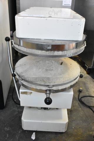 HD&Tek Sprizza Metal Commercial Countertop Pizza Dough Press. 220 Volts, 1 Phase. - Item #1205123