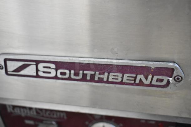 Southbend R2 stainless steel steam cabinet featuring logo and controls. Electric, 208 volts, 3 phase. Model R2.