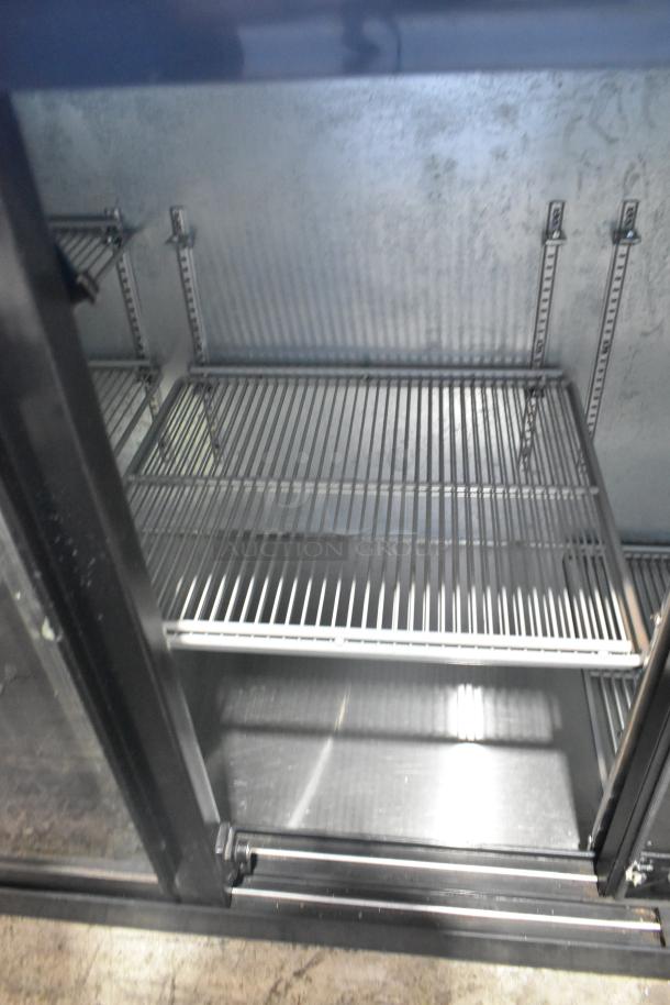 Beverage Air BB72HC-1-GS-B-27 commercial 3-door back bar cooler, glass doors, metal shelves, 115V, 1 phase.
