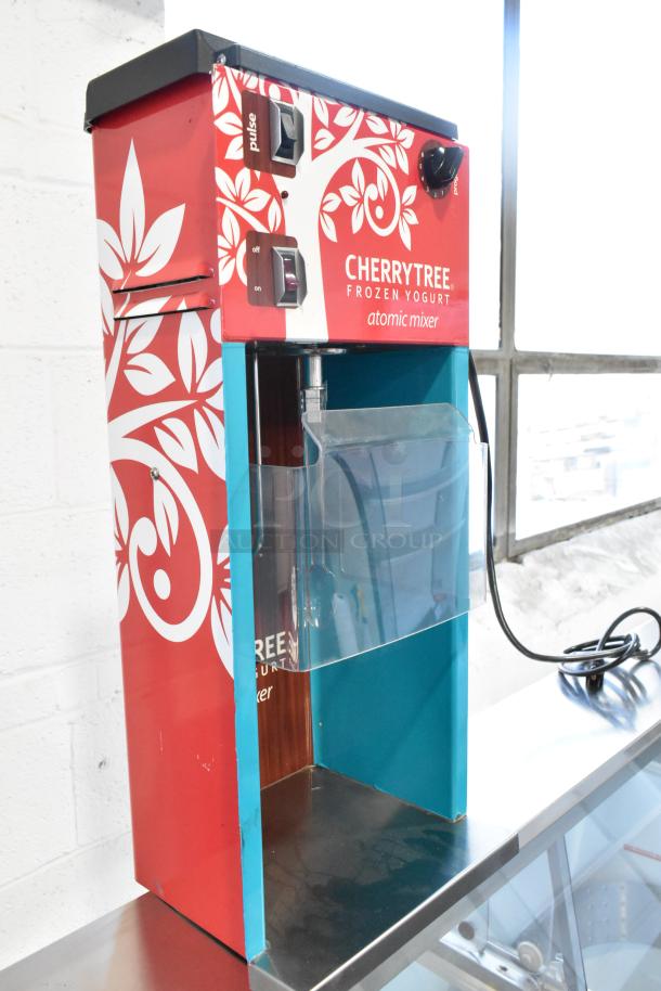 Vita-Mix Stainless Commercial Blender, countertop model, 115V, 1 phase, with "CherryTree Frozen Yogurt" branding, good condition.