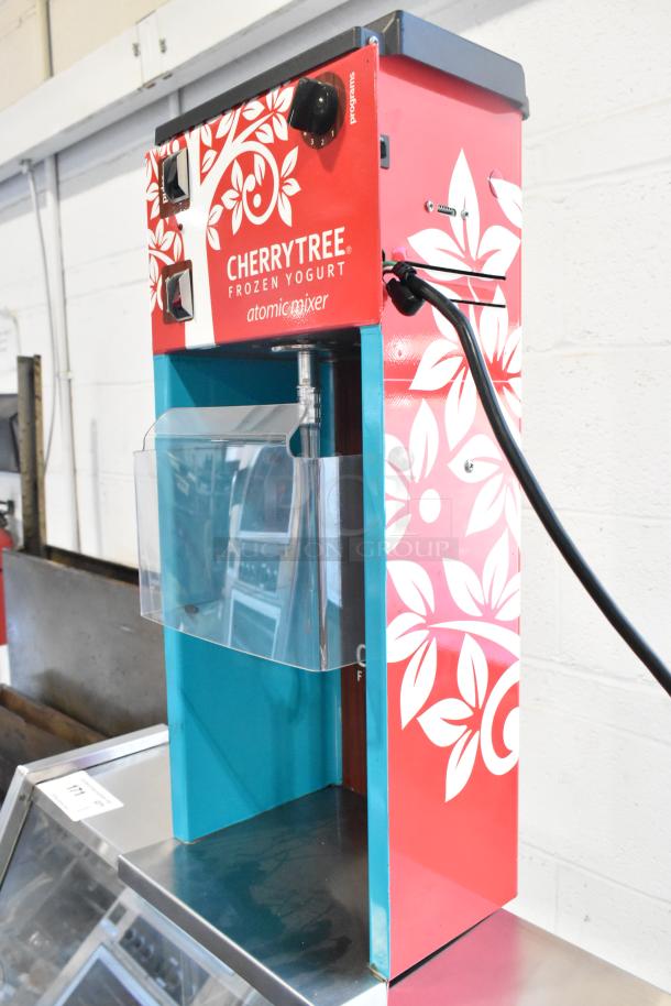 Vita-Mix stainless steel commercial countertop blender, 115 volts, 1 phase, branded "Cherrytree Frozen Yogurt Atomic Mixer."