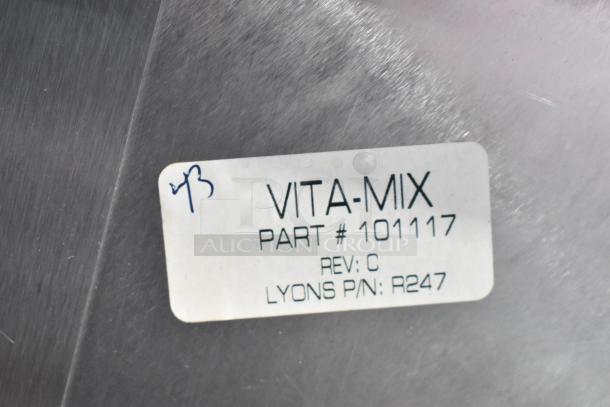 Vita-Mix commercial blender, stainless steel, 115V, 1 phase. Label shows part #101117, REV: C, Lyons P/N: R247.