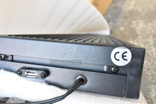 IN ORIGINAL BOX! LED display, CE certified, USB port visible, pristine condition, partially foam-wrapped for protection.
