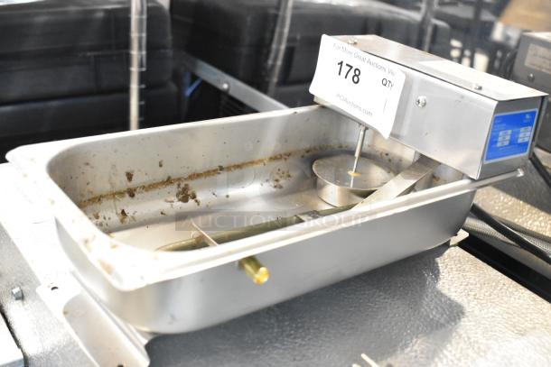 Supco CP802 Metal Condensate Pan, 120V, 1 Phase, stainless steel, used, visible sediment, auction tag number 178.