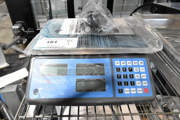 BRAND NEW AvaWeigh 334PCS60 60 lb. digital price computing scale, scratch and dent, with numeric keypad and dual displays.