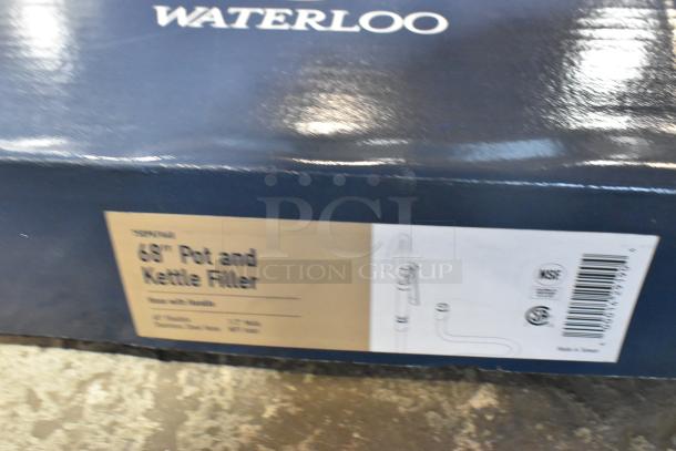 Brand new Waterloo 750PKFH68 pot and glass filler assembly in box. NSF certified. Slight scratch and dent condition.