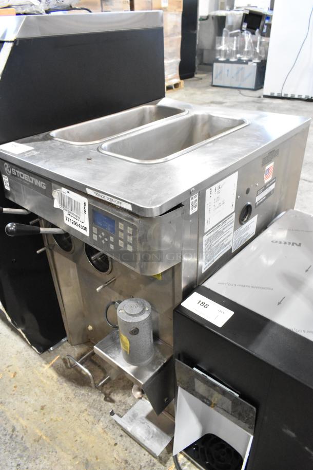 Stoelting SF121-38I2 stainless steel countertop soft serve machine, 2 flavor plus twist, air cooled, 208-240V, good condition.