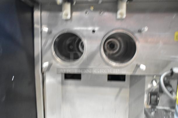 Stoelting SF121-38I2 stainless steel countertop soft serve machine, 2 flavor with twist, commercial-grade, air-cooled, 208-240V.