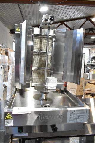 Brand new Avantco 177VB203 stainless steel vertical broiler, 65 lb. capacity, 28,500 BTU, scratch and dent condition.
