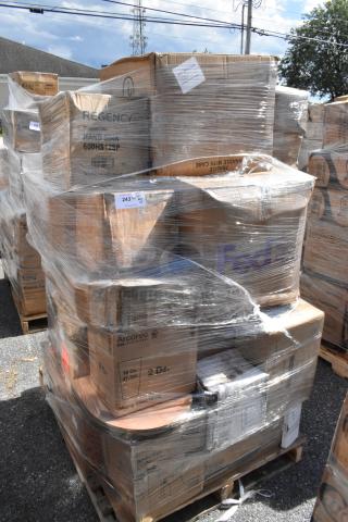 25 BRAND NEW SCRATCH AND DENT! Items Including Plastic Plates, Beer Glasses, Bowls, Juice Dispenser, Glass Rack. See Description for Details. 25 Times Your Bid! - Item #1205799
