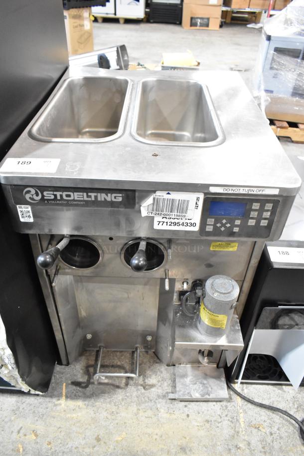2019 Stoelting SF121-38I2 Stainless Steel Commercial Soft Serve Ice Cream Machine, 2 Flavor w/ Twist, 208-240V, 1 Phase.