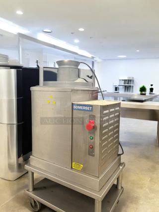 Somerset SDS-130 semi-automatic dough divider, excellent condition, 120V, stainless steel, fully tested and working, with control panel and safety label visible.