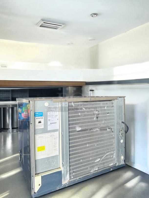 Scotsman C0530SA-1D Prodigy ice maker, air-cooled, 115V, excellent condition, fully tested, visible labels and caution signs.