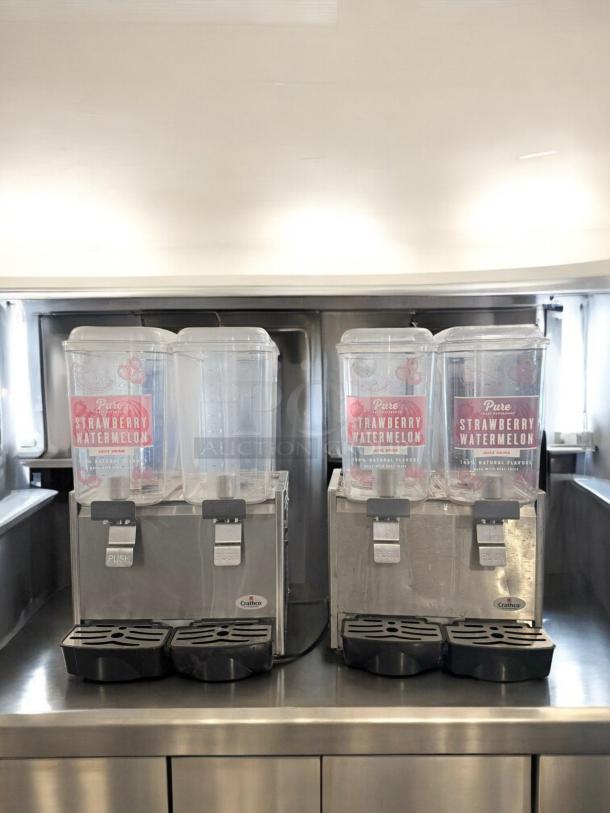 Crathco Dual Bowl Refrigerated Beverage Dispenser in excellent condition, 120V, fully tested, Classic Series model.