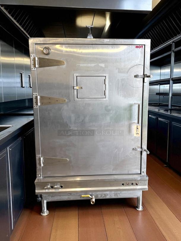 Stainless steel Chinese BBQ oven, EQ-36L by CHINA PACIFIC CO., INC. Features left hinge, tested and working condition.
