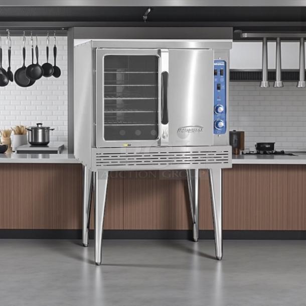 Imperial PCVG-1 Turbo-Flow gas convection oven in great condition, tested and working. Single deck, stainless steel finish.