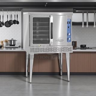 Imperial PCVG-1 Turbo-Flow gas convection oven in great condition, tested and working. Single deck, stainless steel finish.