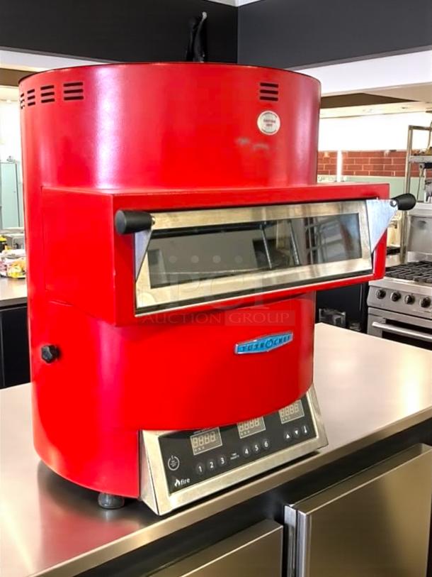TurboChef Fire red countertop pizza oven, FRE-9500-1, 1 deck, tested and working, digital controls, in excellent condition.