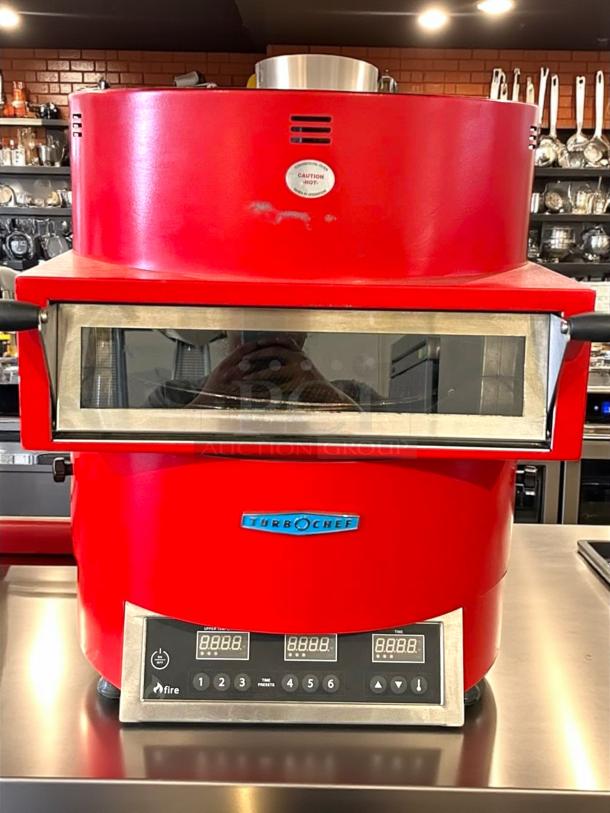 TurboChef Fire Red Countertop Pizza Oven, Model FRE-9500-1. One deck, tested and working. Features digital controls.