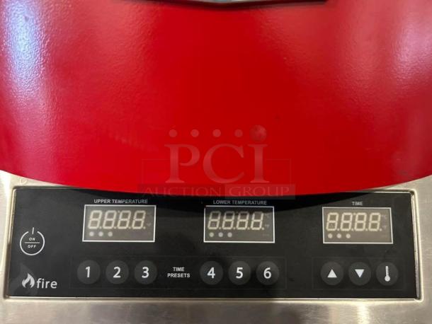 TurboChef Fire red countertop pizza oven control panel with digital displays and preset buttons, tested and working.