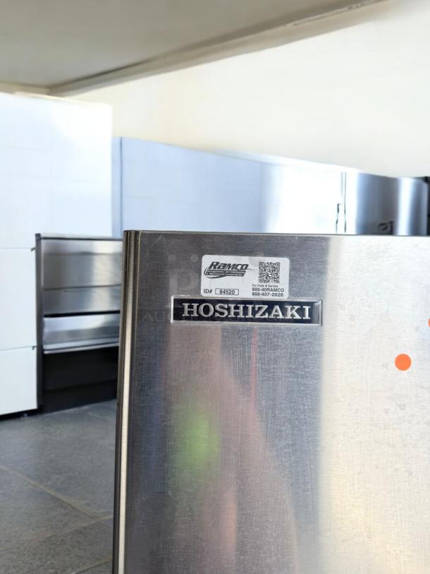 Hoshizaki Commercial Ice Maker with Bin, excellent condition, 115V, fully tested, visible label with ID# 84520.
