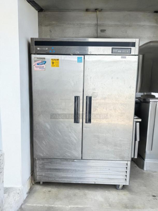Turbo Air MSR-49NM commercial refrigerator, excellent condition, double door, 115V, visible labels, fully tested and working.