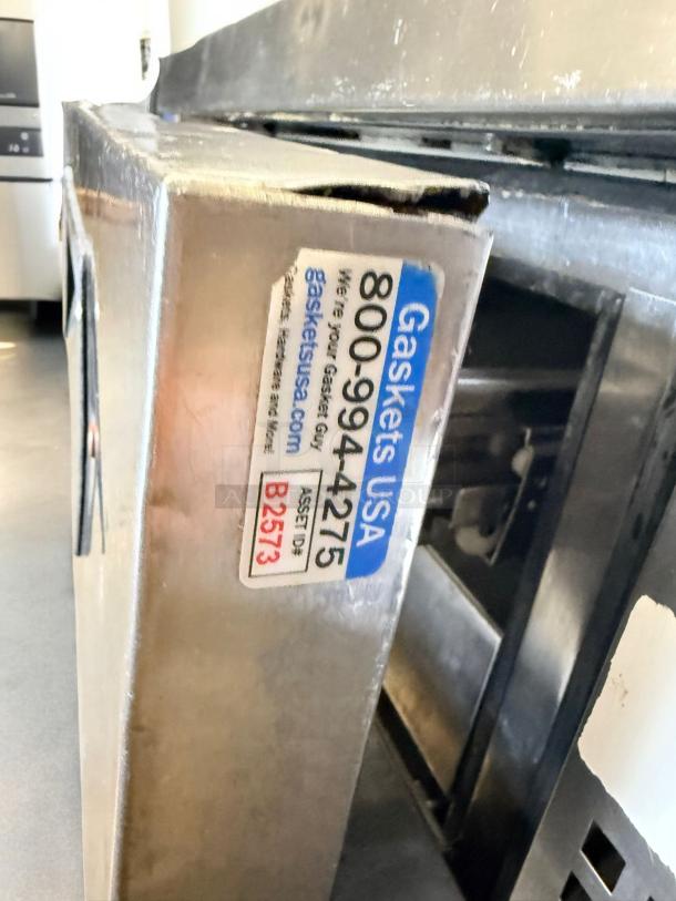 Randell 2-Drawer Refrigerated Chef Base, excellent condition, stainless steel, shows Gaskets USA label with asset ID B2573.
