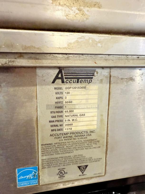 AccuTemp GGF1201A3650 36" Natural Gas Griddle in excellent condition, 120V ignition, fully tested and working, Energy Star label.