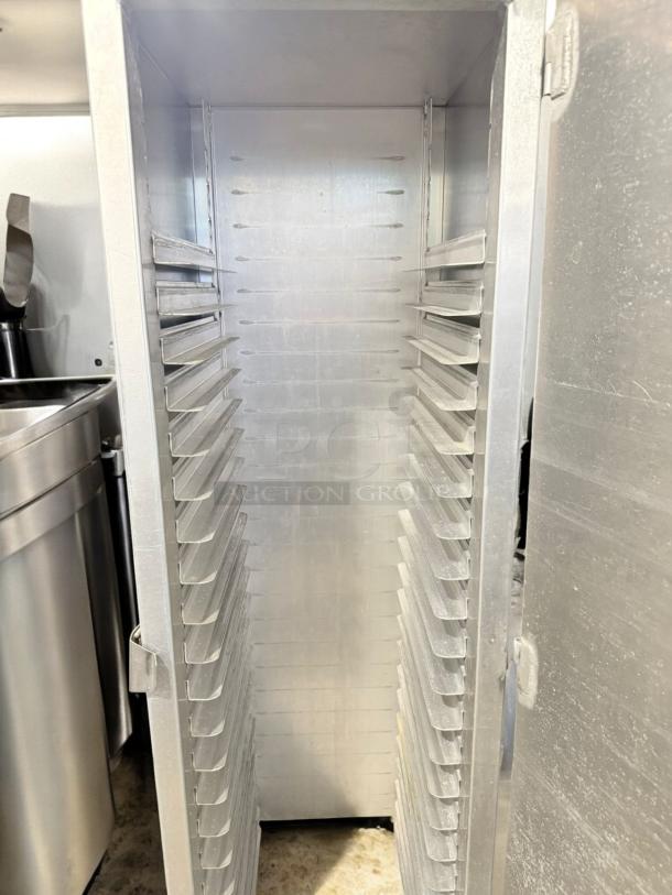 Lockwood CA60-RR25-C full height enclosed pan rack in excellent condition, NSF certified, fully tested, and working.