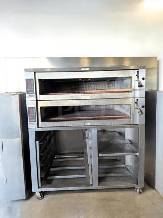 Hobart HWD03D-4 double deck pizza oven, excellent condition, 208V/3 phase, fully tested, stainless steel, digital controls.