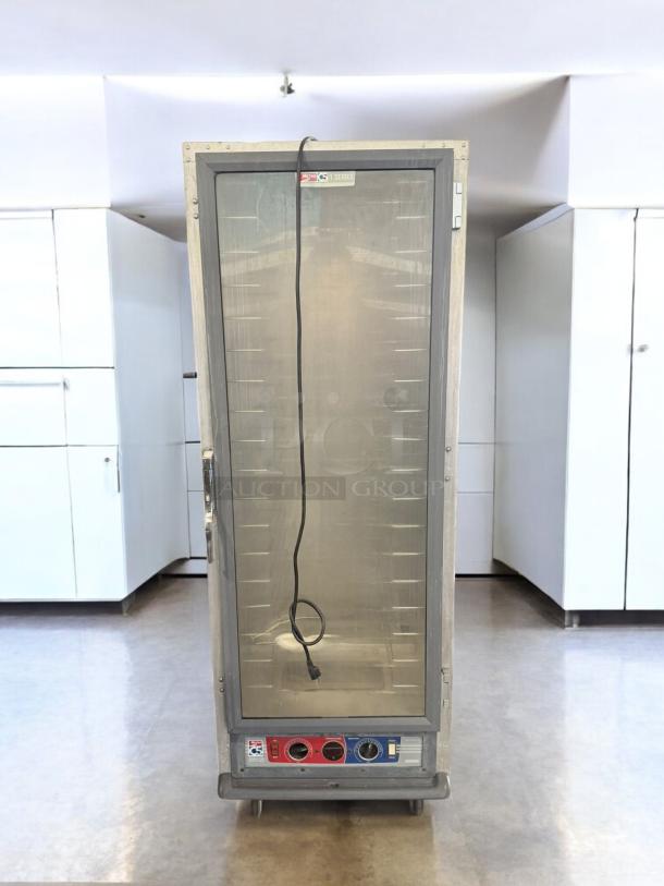 Metro C5 1 Series full-height heated holding cabinet in excellent condition, 120V, fully tested, visible controls and power cord.