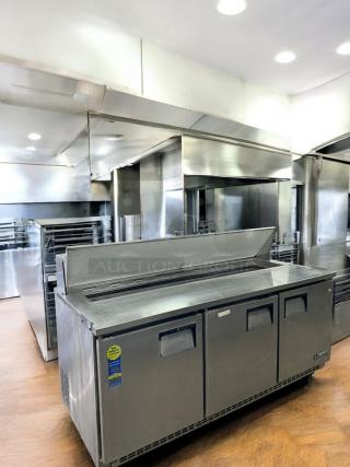Everest EPBNR3 3-door refrigerated sandwich prep table, excellent condition, fully tested, 115V, stainless steel finish.
