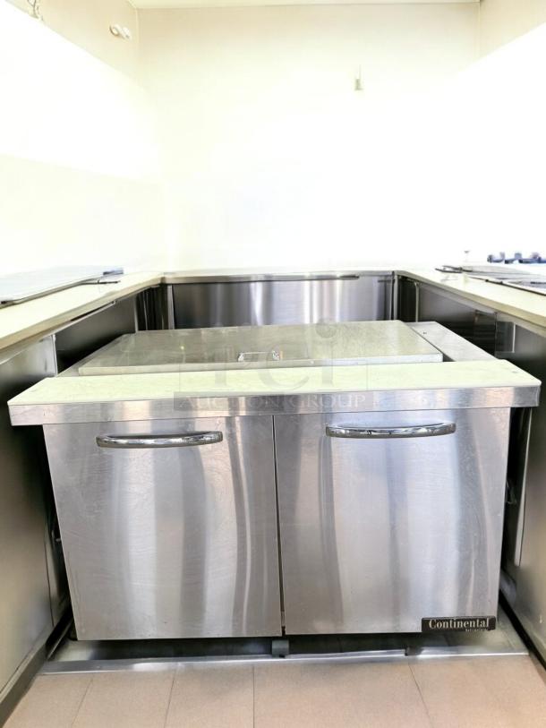 Continental SW48BN18M 48" undercounter refrigerator in excellent condition, stainless steel, tested and working, 115V.
