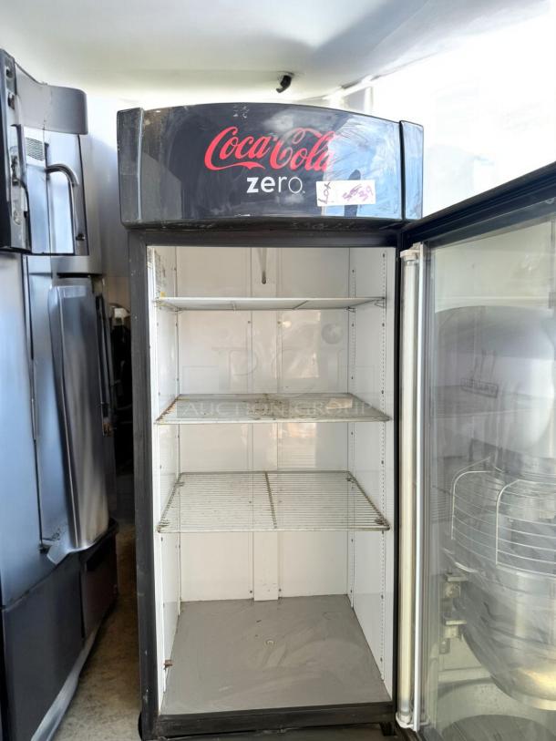 True GDM-26 Coca-Cola Zero merchandiser fridge in excellent condition, glass door, 115V, fully tested and working.