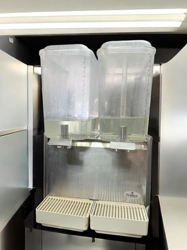 Crathco D25-3 Classic Bubbler refrigerated beverage dispenser, excellent condition, dual tanks, stainless steel, 115V.