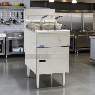 Great Condition! – Pitco SSH55 Solstice Supreme – 50 lb. Gas Fryer with Filter Drawer System – Natural Gas – Fully Tested & Working! - Item #1204870