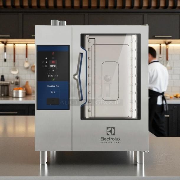 Electrolux Air‑o‑Steam Touchline AOS202GTP1 combi oven, natural-gas, touch screen, tested, in working condition.