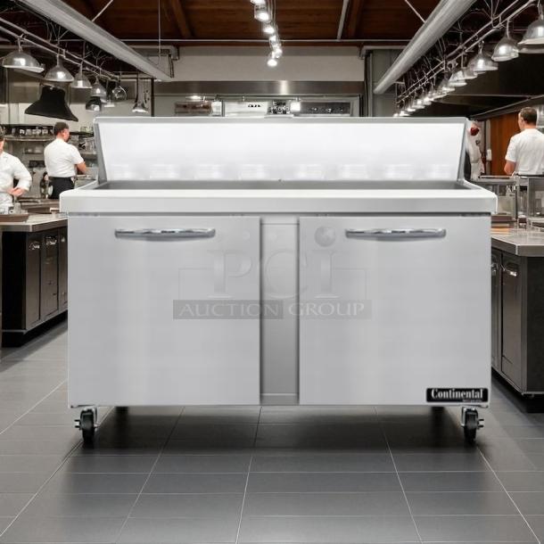 Continental SW60N24M 60" sandwich/salad prep table, like new, with refrigerated base, 115v, tested and working.