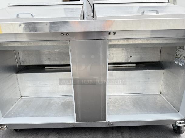 Continental SW60N24M 60" sandwich prep table, stainless steel, refrigerated base, excellent condition, tested working.