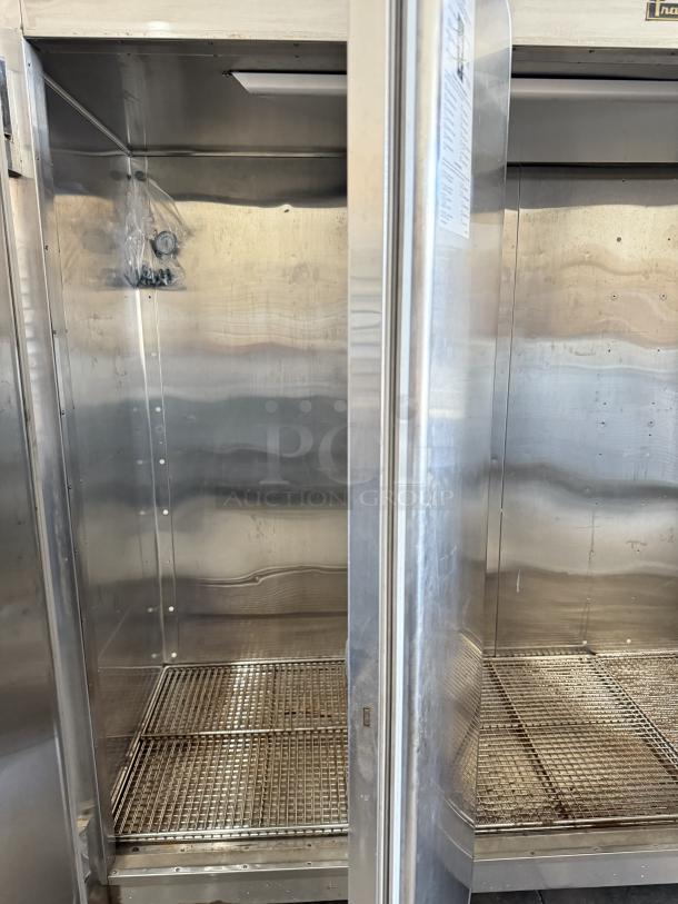 Traulsen RLT332WUT-FHS stainless steel 79 cu. ft. three-section reach-in freezer; solid doors; tested; excellent condition.
