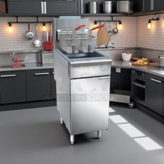 NEW in the box! - Black Diamond BDGF-ES35/NG Gas Fryer - (1) 35 lb Vat, Floor Model, Natural Gas - BRAND NEW! - Item #1204910