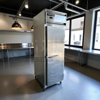 Continental 1FN reach-in freezer, 26", right-hinged solid door, stainless steel, excellent condition, 115V, tested and working.