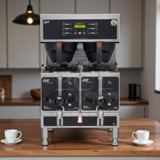 Great Condition - Curtis G4GEMT10A1000 Automatic Twin Satellite Coffee Brewer w/ 1 1/2 gal Capacity & Dispenser, 220v/1ph - Fully Tested & Working! - Item #1204923