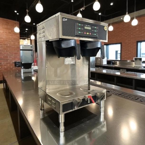 Curtis G4GEMT10A1000 automatic twin satellite coffee brewer, 1.5 gal capacity, stainless steel, excellent condition, 220v/1ph.