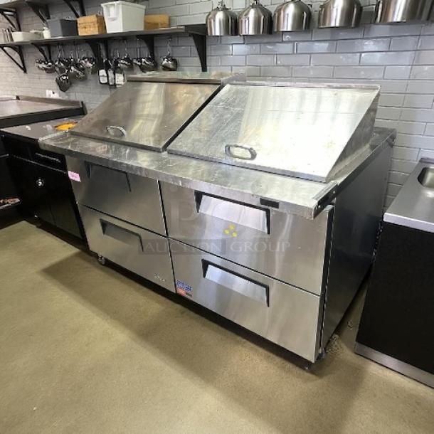 Turbo Air TST-60SD-24-D4-N 60" Super Deluxe Mega Top prep table, refrigerated base, excellent condition, stainless steel.