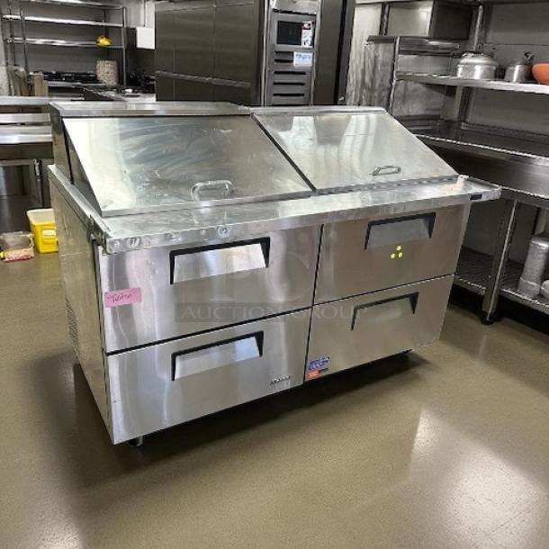 Turbo Air TST-60SD-24-D4-N 60 1/4" Super Deluxe Mega Top Sandwich/Salad Prep Table with refrigerated base, fully tested, excellent condition.
