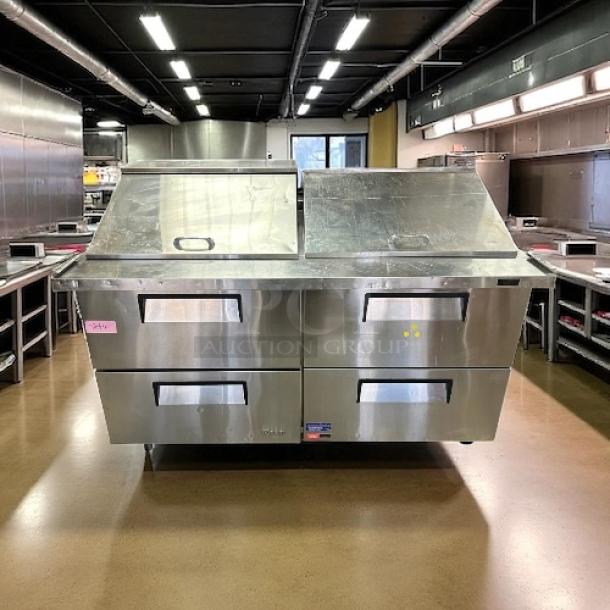 Turbo Air TST-60SD-24-D4-N 60 1/4" sandwich prep table with refrigerated base, stainless steel, tested and working condition.