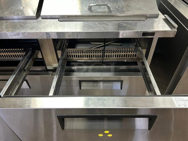 Turbo Air TST-60SD-24-D4-N sandwich/salad prep table, stainless steel, refrigerated base, fully tested, excellent condition.