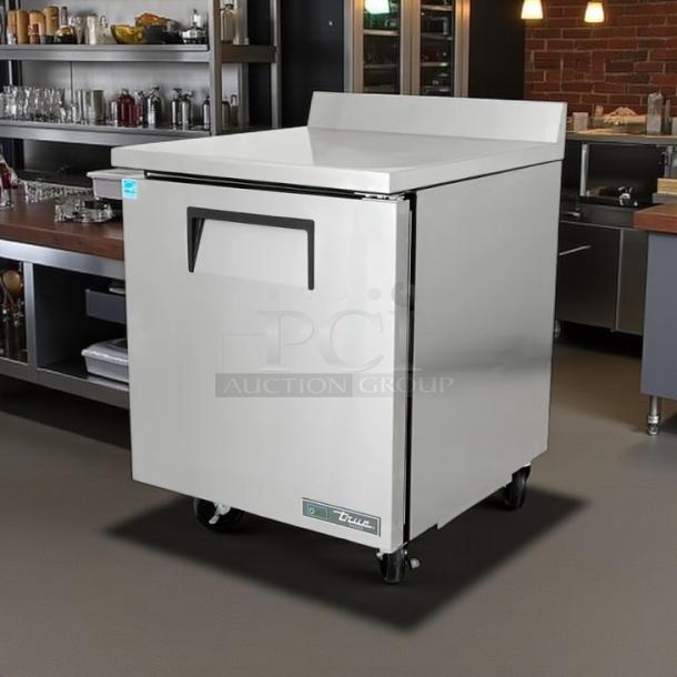 True TWT-27F-HC 28" worktop freezer, 1-section, right hinge door, excellent condition, fully tested, 115v, on casters.